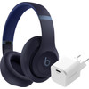 Beats Studio Pro Bleu + BlueBuilt Power Delivery Chargeur avec Port USB-C 20 W Blanc