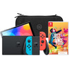 Nintendo Switch OLED Blauw/Rood + Just Dance 2025 + BlueBuilt Beschermhoes