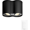 Philips Hue Pillar Opbouwspot White Ambiance - Zwart - 2-spots + Dimmer