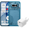 Nothing Phone (4a) 256 Go Bleu 5G + BlueBuilt Chargeur avec Port USB-C 45 W Blanc