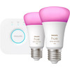 Philips Hue White and Color Starter Pack with 2 Lights + Bridge
