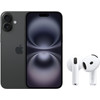 Apple iPhone 16 128GB Zwart + AirPods 4 Active Noise Cancellation
