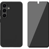 BlueBuilt Samsung Galaxy S25 Back Cover Zwart + BlueBuilt Privacy Screenprotector Glas