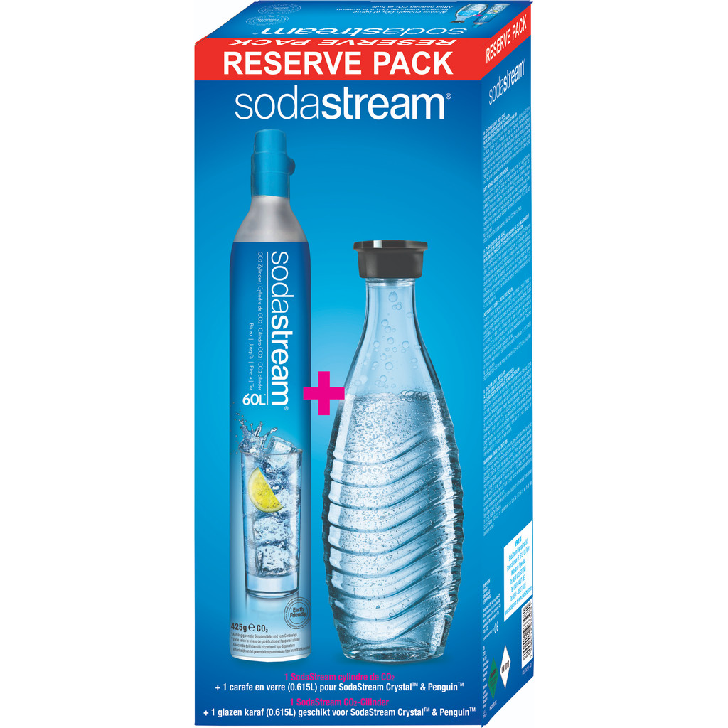 SodaStream Reserve Pack CO2 - Cylindre + Carafe en verre