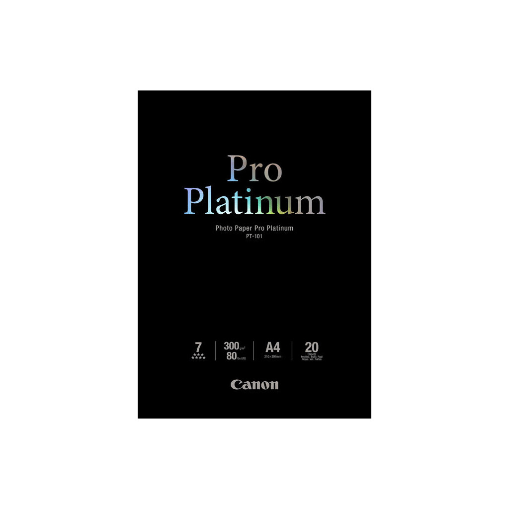 Canon PT-101 Pro Platinum Papier photo 20 Feuilles A4
