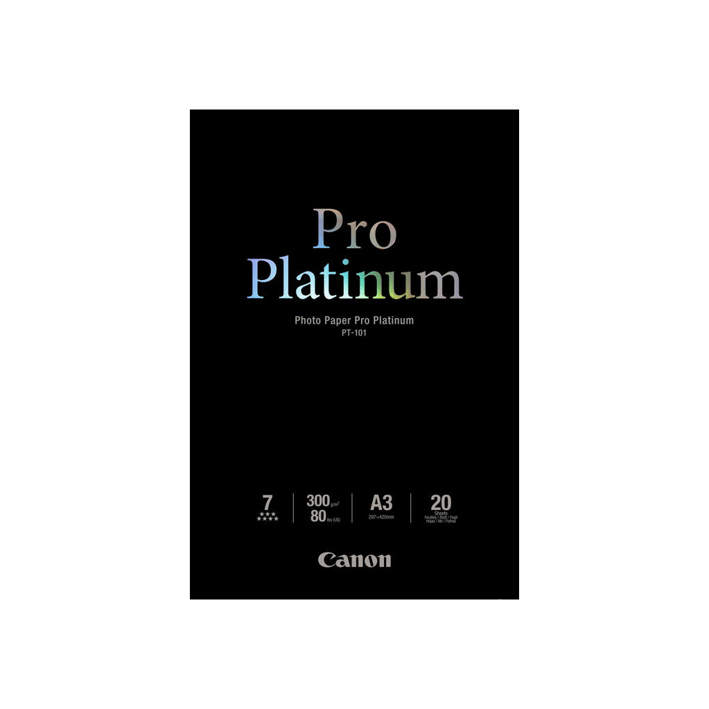 Canon PT-101 Pro Platinum Papier photo 20 Feuilles A3