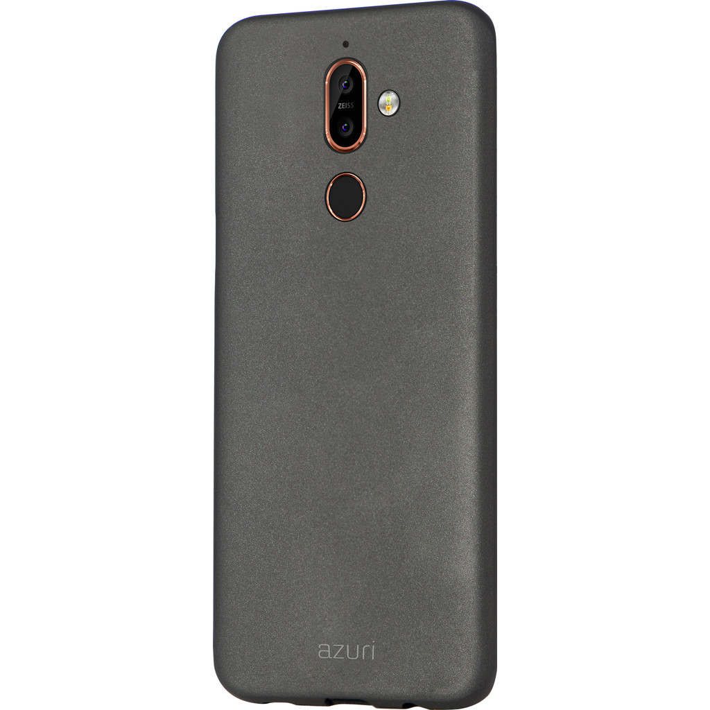 Azuri Metallic Soft Touch Coque arrière Nokia 7 Plus Noir