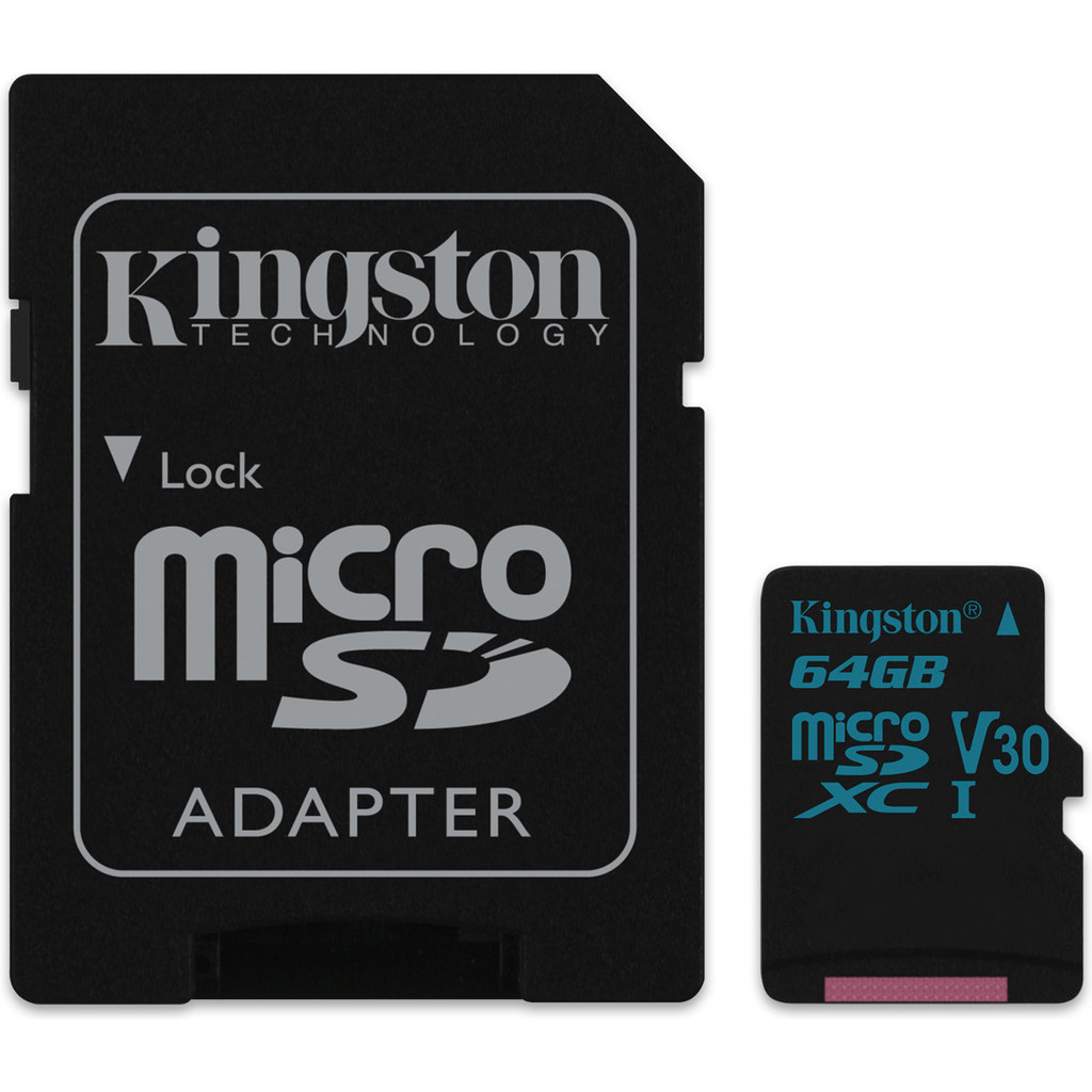 Kingston micro SDXC Canvas Go! 64 Go 90 MB/s + Adaptateur SD