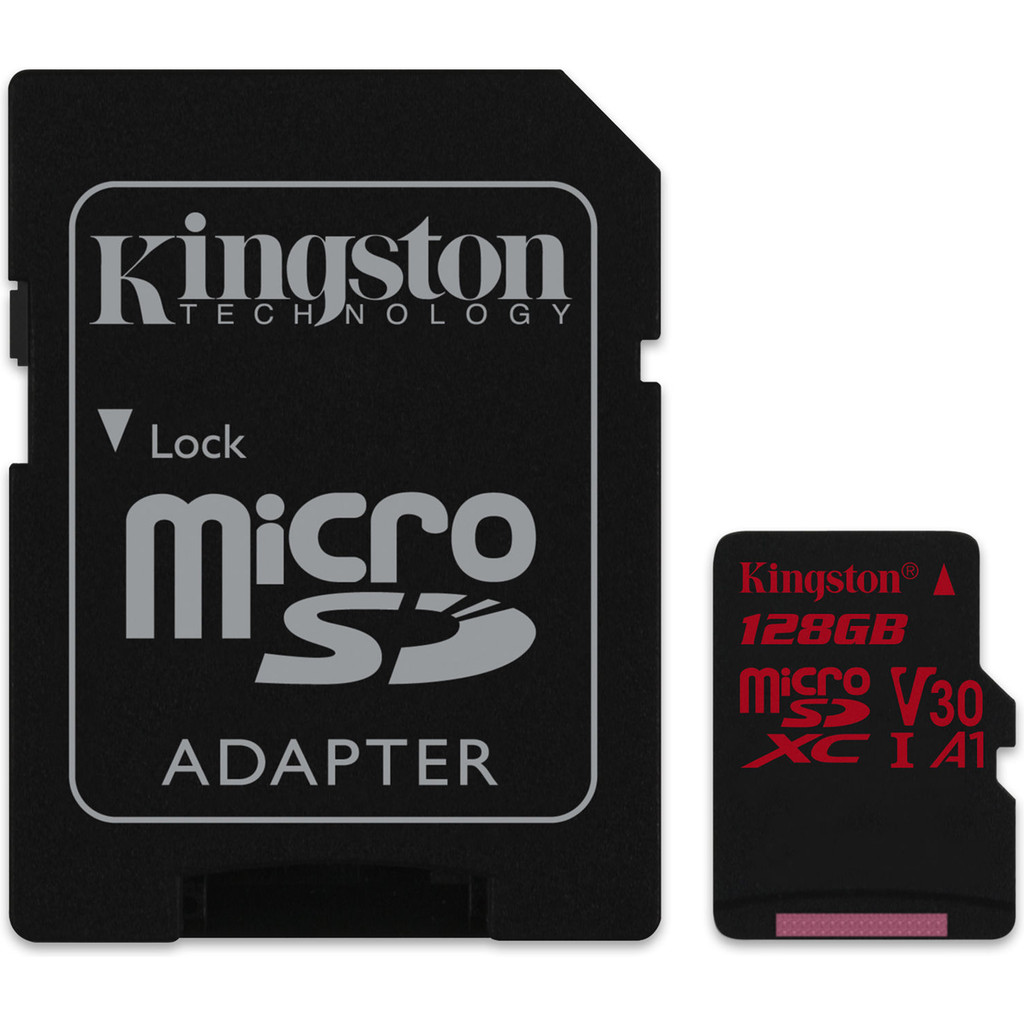 Kingston micro SDHC Canvas React 128 Go 100 MB/s + Adaptateur SD