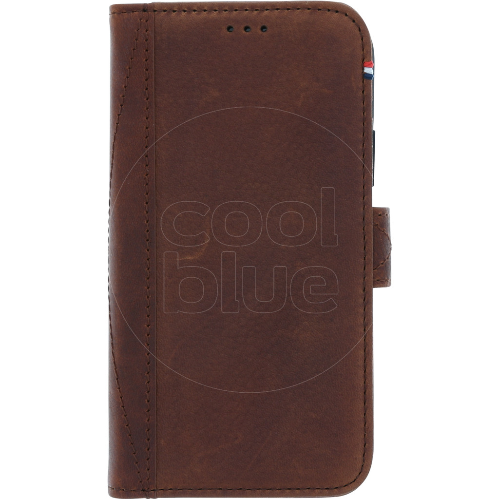 Decoded Leather Impact Coque à Rabat Portefeuille Apple iPhone X/Xs Brun