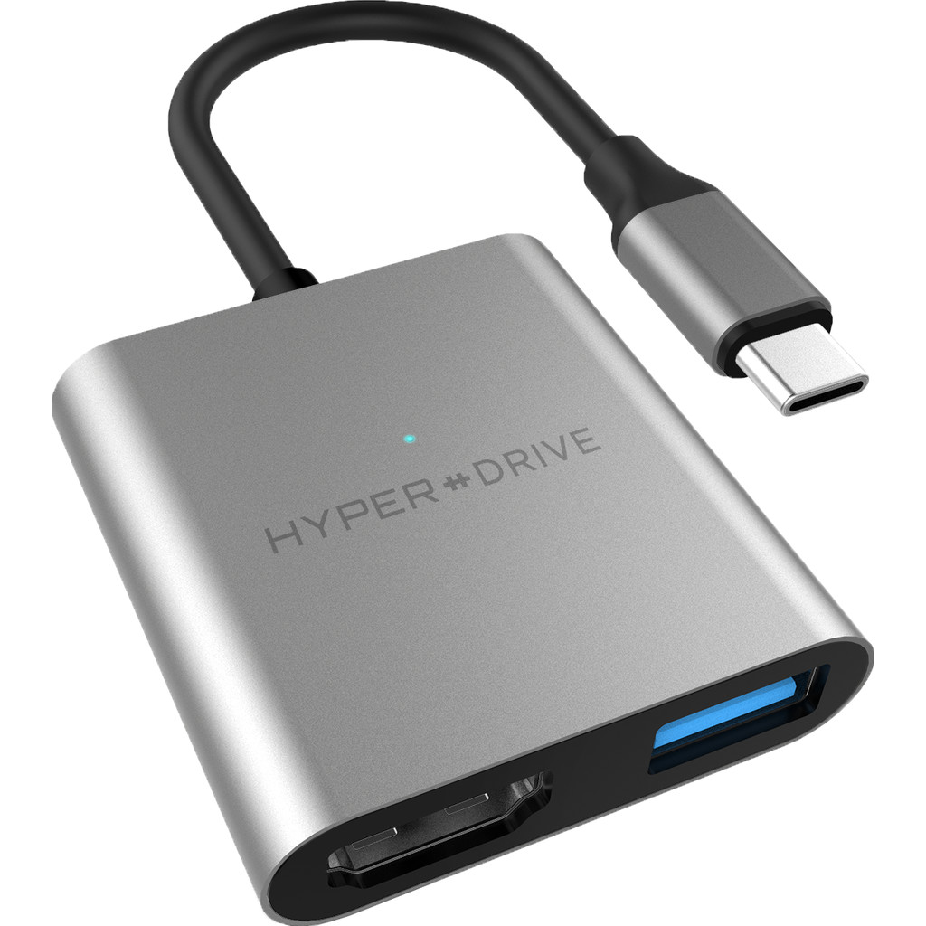 Convertisseur USB Type-C vers USB 3.0 et 4K HDMI Gris sidéral Hyper