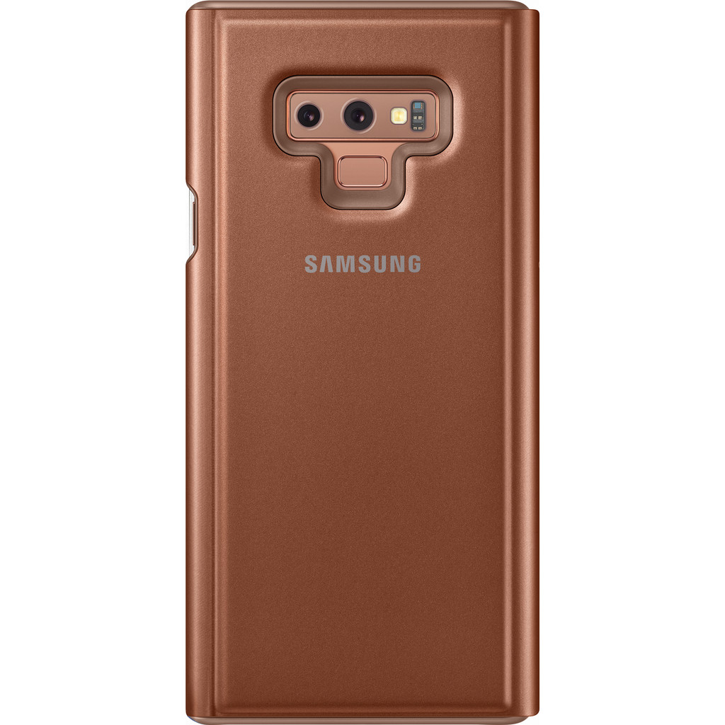 Samsung Galaxy Note 9 Étui Clear View Stand Marron