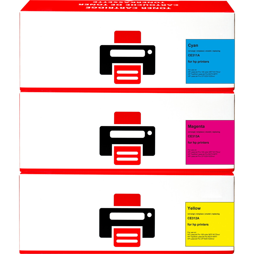 Marque distributeur 126A Toner 3 Couleurs pour imprimantes HP (CF341A)