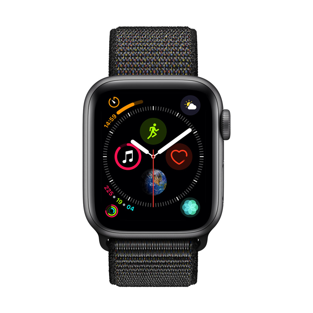 Apple Watch Series 4 40 mm Bracelet Sport Gris sidéral Aluminium/Noir Nylon