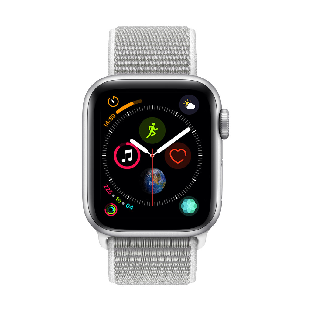 Apple Watch Series 4 40 mm Bracelet Sport Argent Aluminium/Gris Nylon