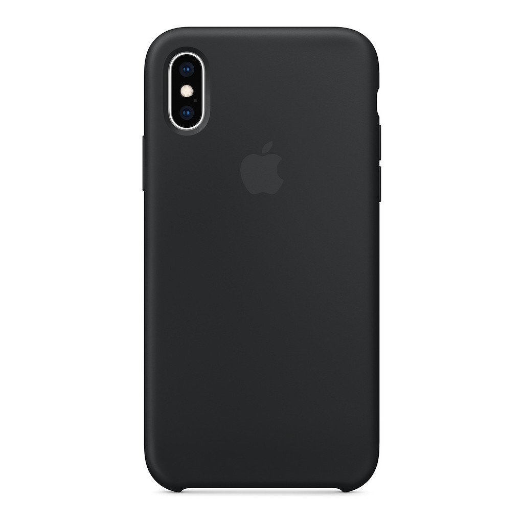 Apple iPhone Xs Coque Arrière en Silicone Noir