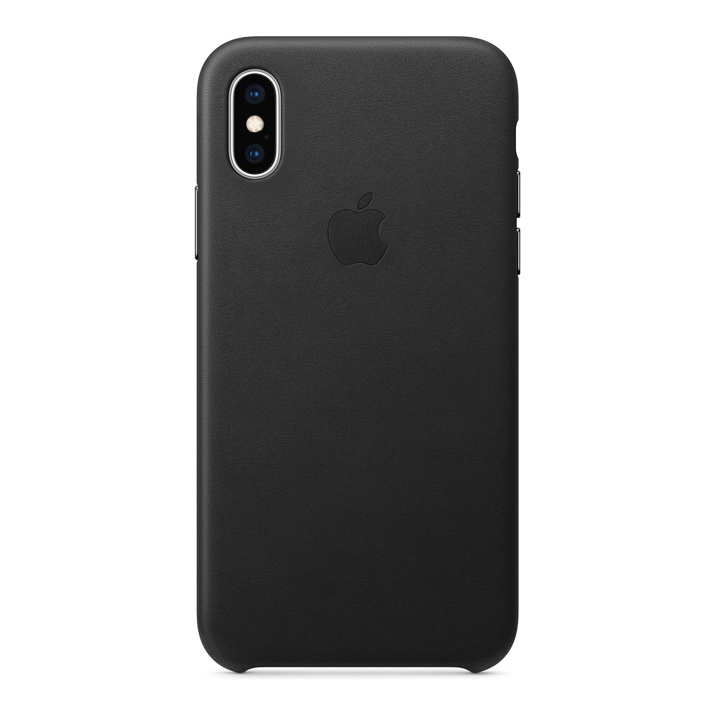 Apple iPhone Xs Coque arrière en Cuir Noir