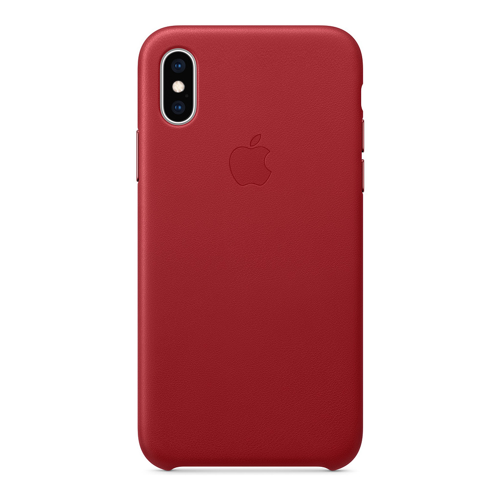 Apple iPhone Xs Max Coque arrière en Cuir RED