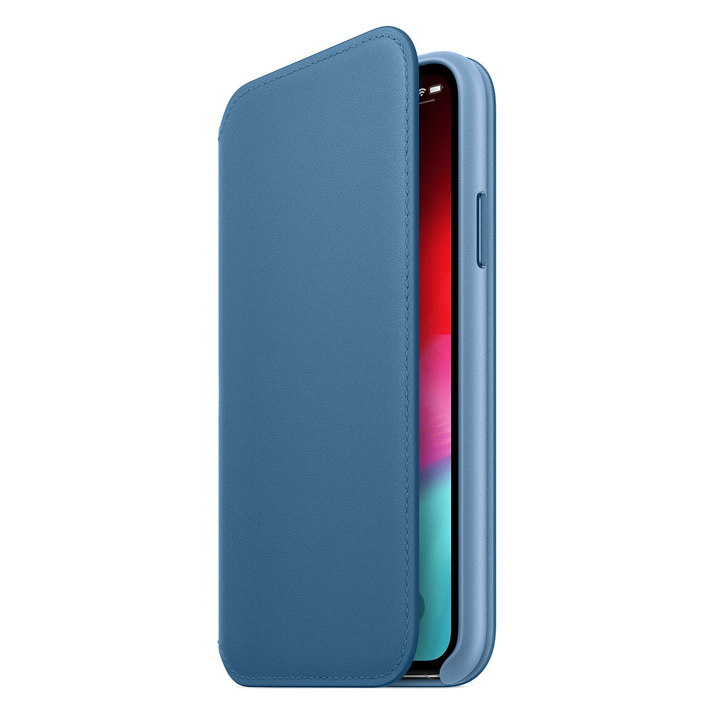 Apple iPhone Xs Coque à rabat folio en Cuir Bleu Cape Cod