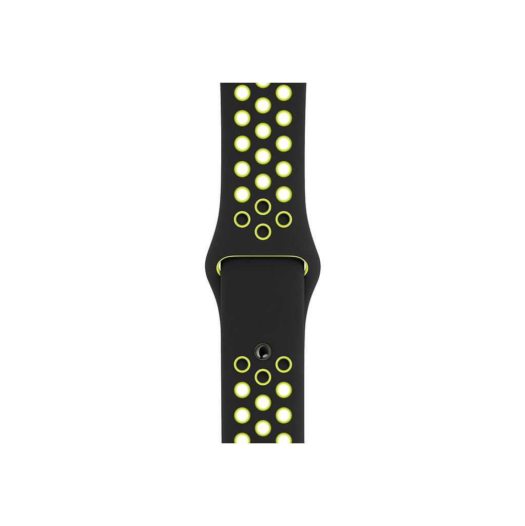 Bracelet de montre Nike Silicone pour Apple Watch 44 mm Noir/Volt