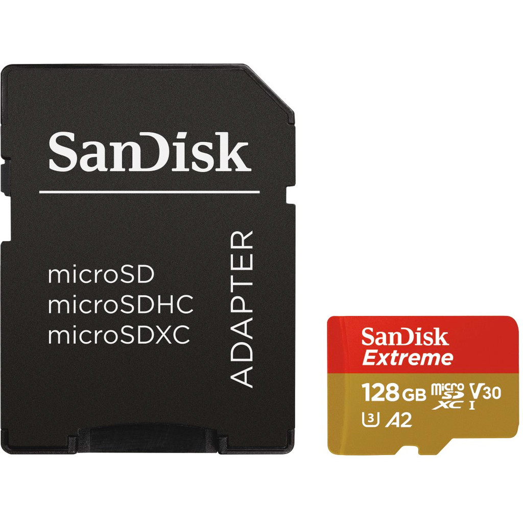 SanDisk MicroSDXC Extreme 128 Go 160MB/s + SD Adaptateur