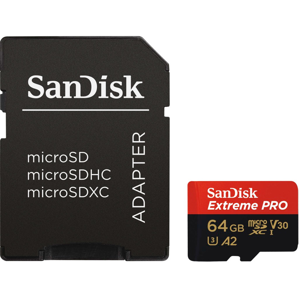 SanDisk MicroSDXC Extreme PRO 64 Go 170 Mo/s + Adaptateur SD