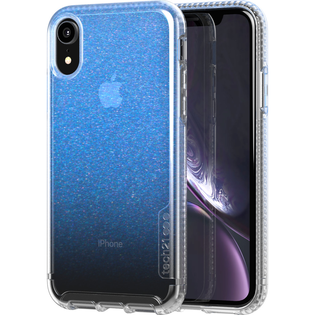 Tech21 Pure Shimmer iPhone Xr Back Cover Bleu Irisé