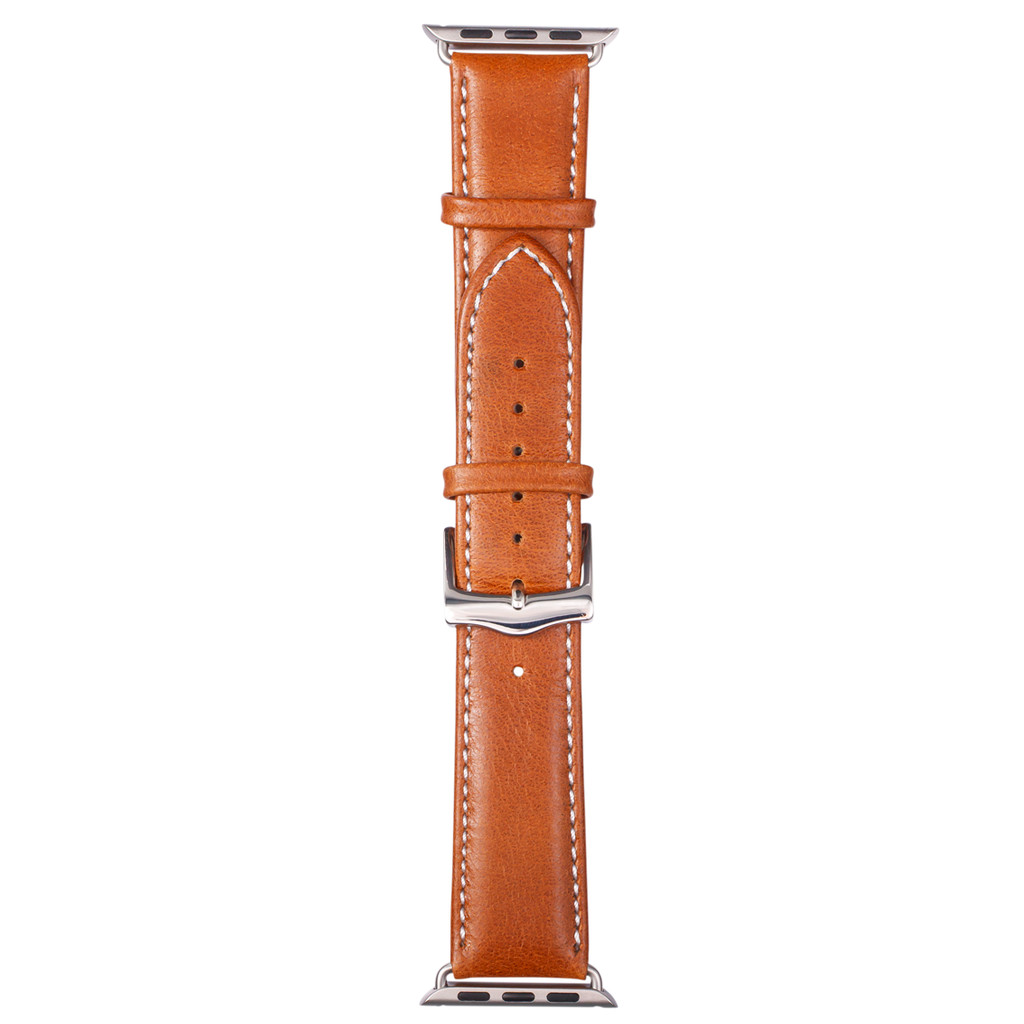 DBramante1928 Copenhagen Bracelet de Montre en Cuir pour Apple Watch 38 mm Brun/Argent