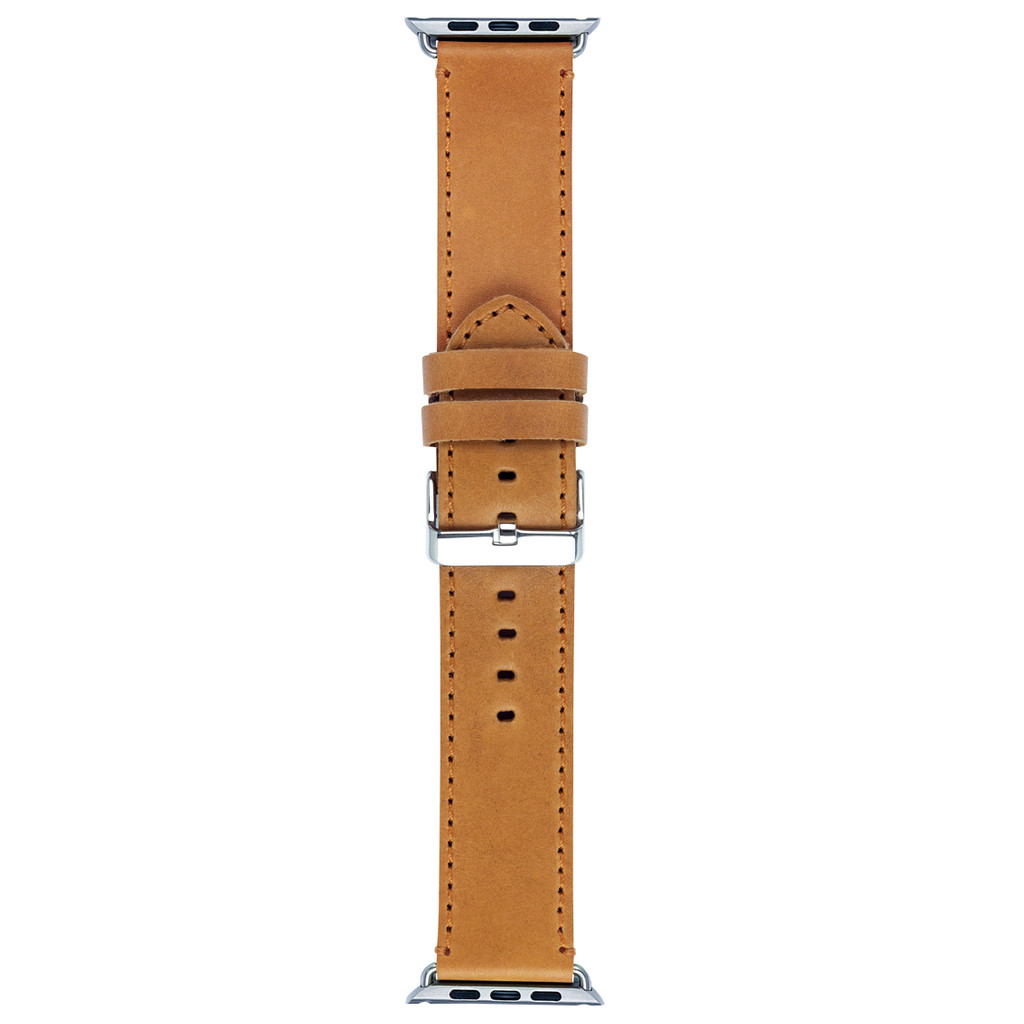 DBramante1928 Copenhagen Bracelet de montre en Cuir Apple Watch 42 mm Brun clair/Argent