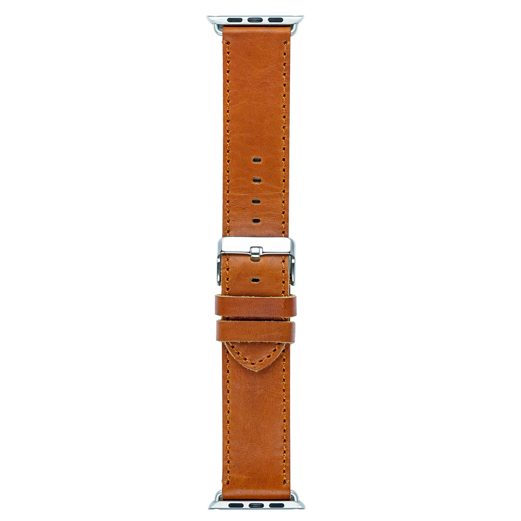 DBramante1928 Copenhagen Bracelet de montre en Cuir Apple Watch 42 mm Brun foncé/Argent