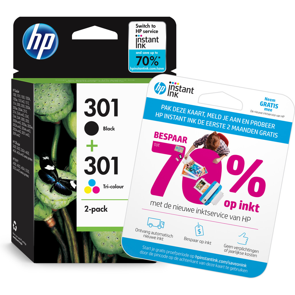 HP 301 Cartouche d'encre Pack Combo (N9J72AE)