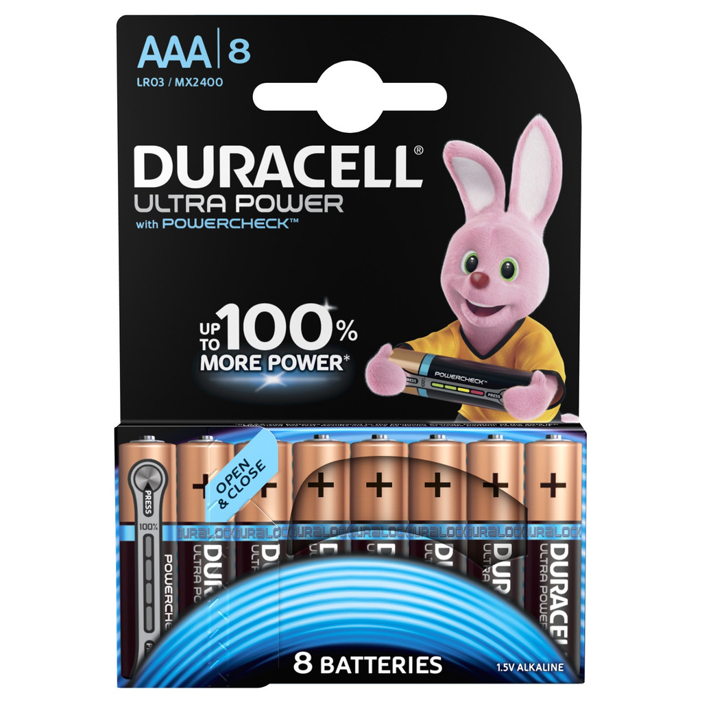 Duracell Ultra Power Piles AAA alcalines 8 pièces