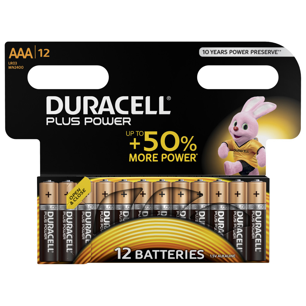 Piles AAA alcaline Duracell Plus Power 12 pièces