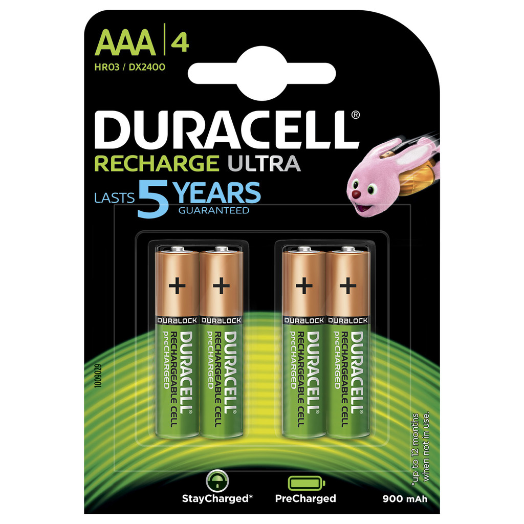 Piles AAA Duracell Recharge Ultra 4 pièces