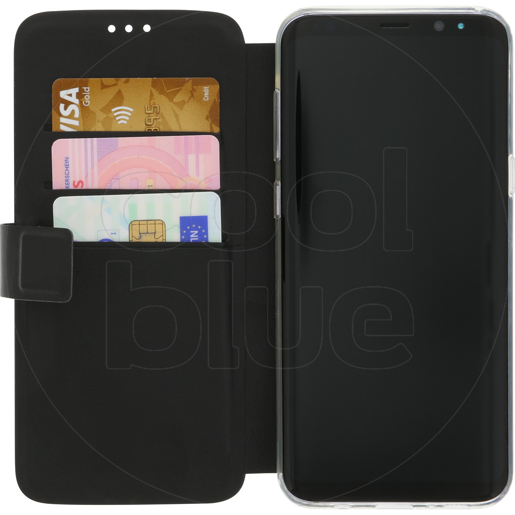 Azuri Coque à rabat portefeuille aimantée pour Samsung Galaxy S8 Plus Noir