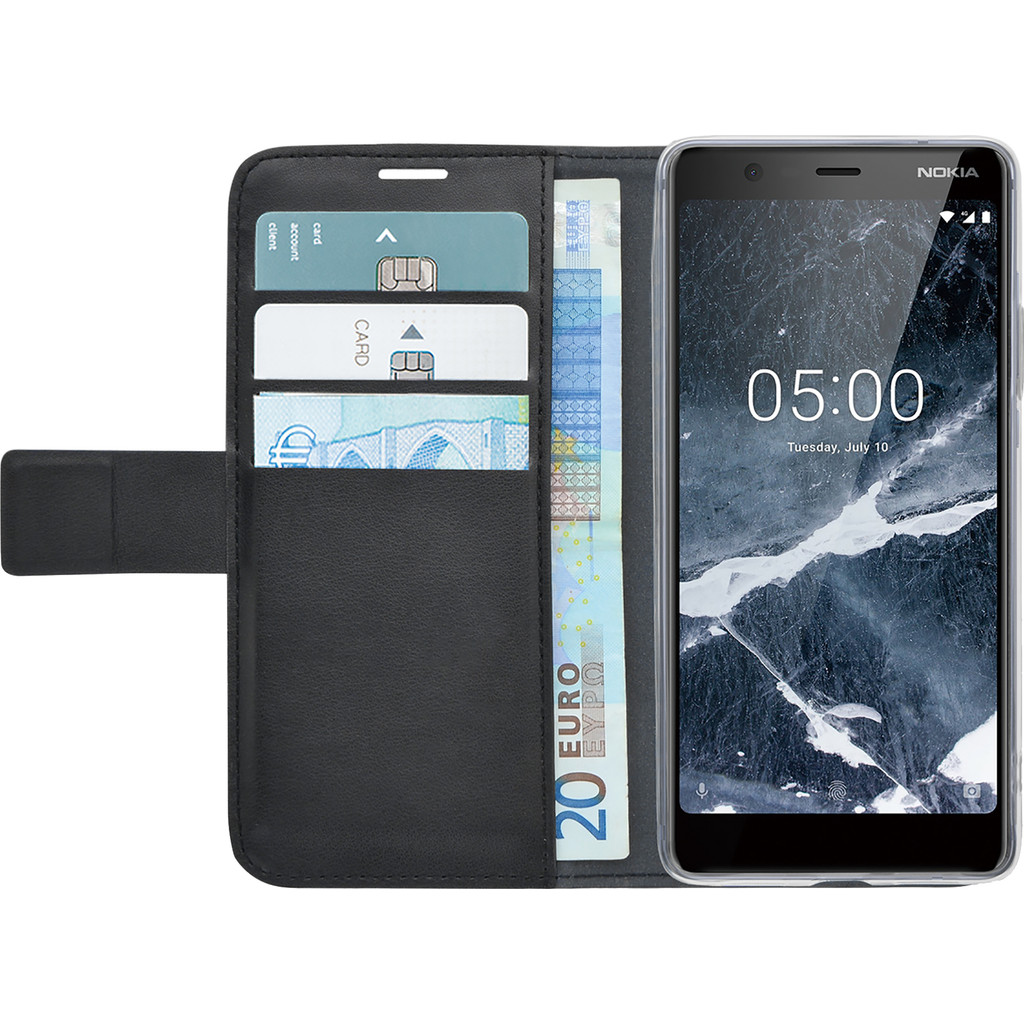 Azuri Wallet Magneet Nokia 5.1 (2018) Bookcase Noir