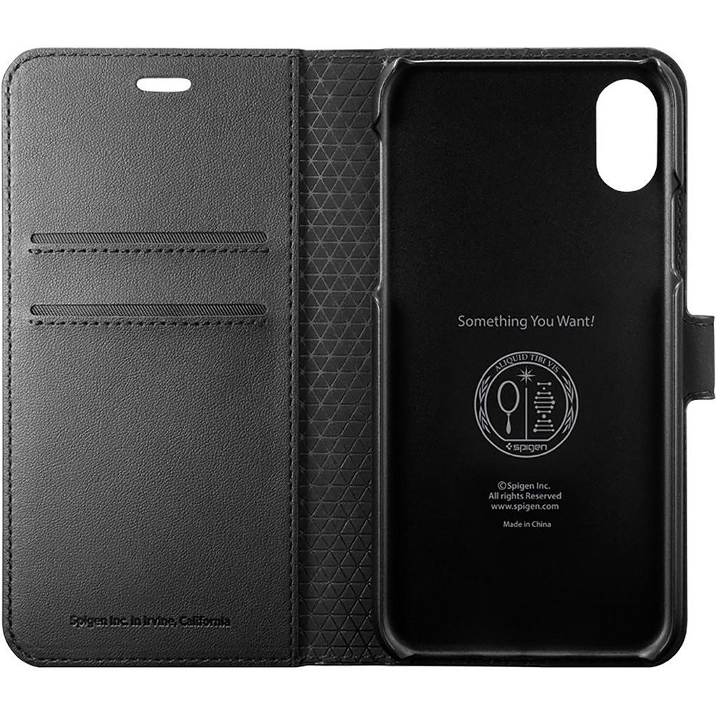 Spigen Wallet Bookcase S Apple iPhone Xs/X Noir