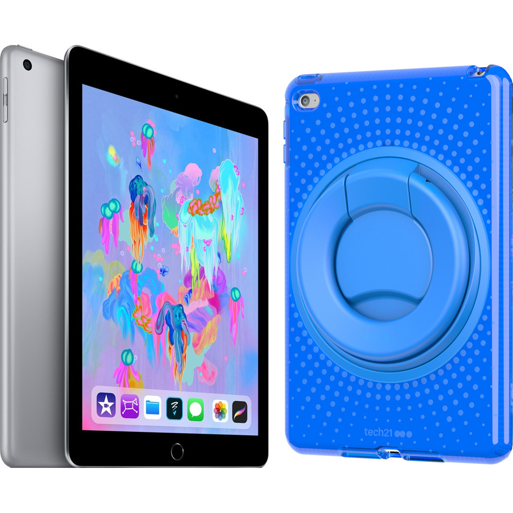 Apple iPad (2018) 32 Go Wi-Fi + Evo Play2 Back Cover Bleu