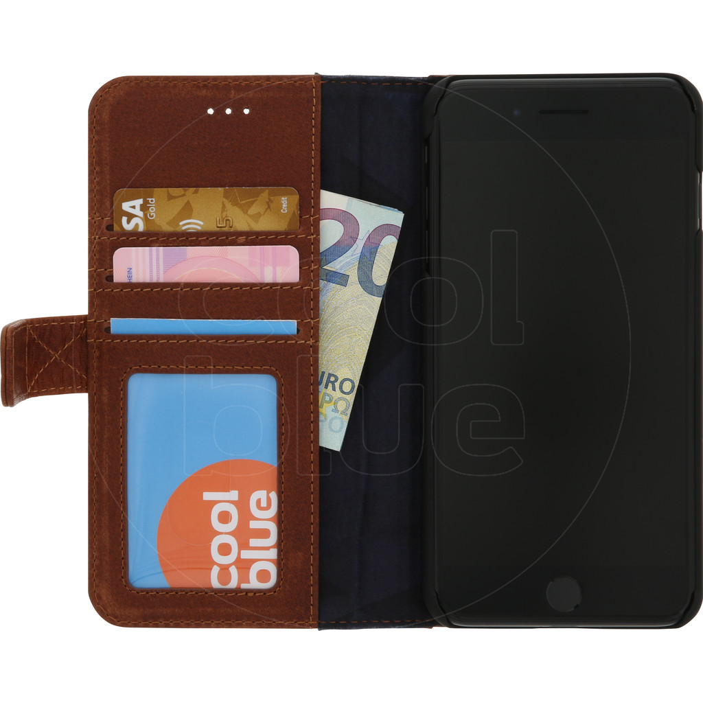 Decoded Coque portefeuille en cuir pour Apple iPhone 7 Plus/8 Plus Havane