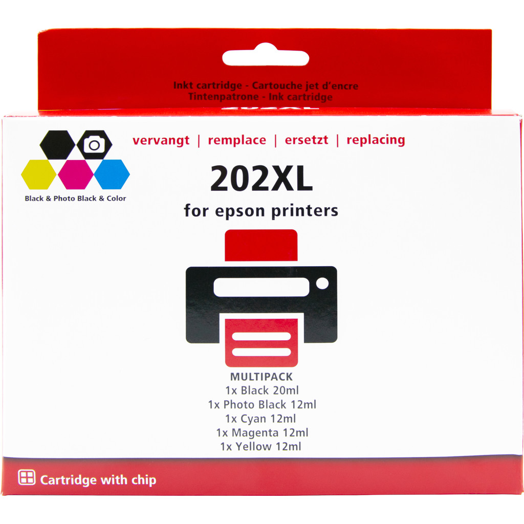 Cartouches génériques 202 XL lot de 5 pour imprimantes Epson (C13T02G74010)
