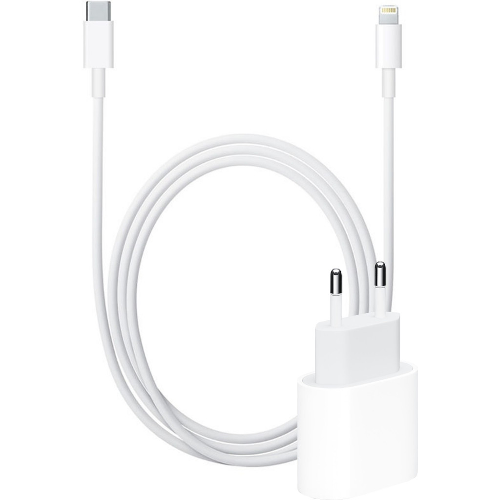 Apple Chargeur rapide Lightning : Adaptateur 18 W + Câble USB-C vers Lightning (1 m)