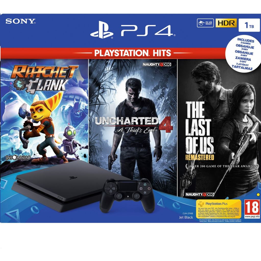 Sony PS4 Slim 1 To PlayStation Hits Bundle (3 jeux)