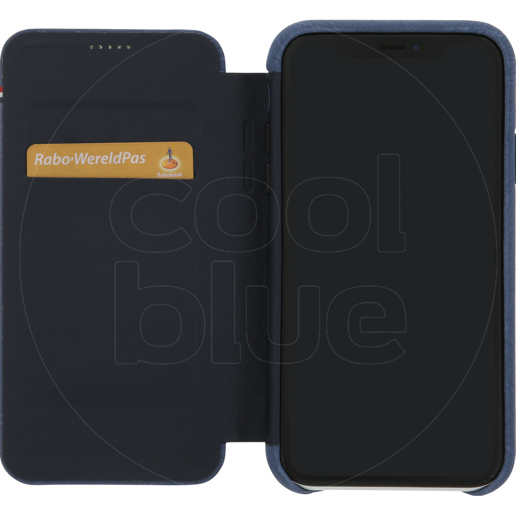 Decoded Slim Wallet Bookcase Cuir Apple iPhone Xr Bleu