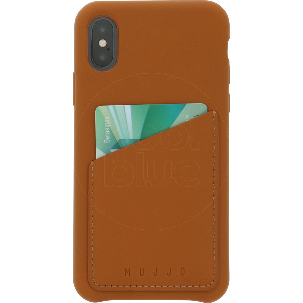 Mujjo Wallet Back cover en cuir Apple iPhone X Marron