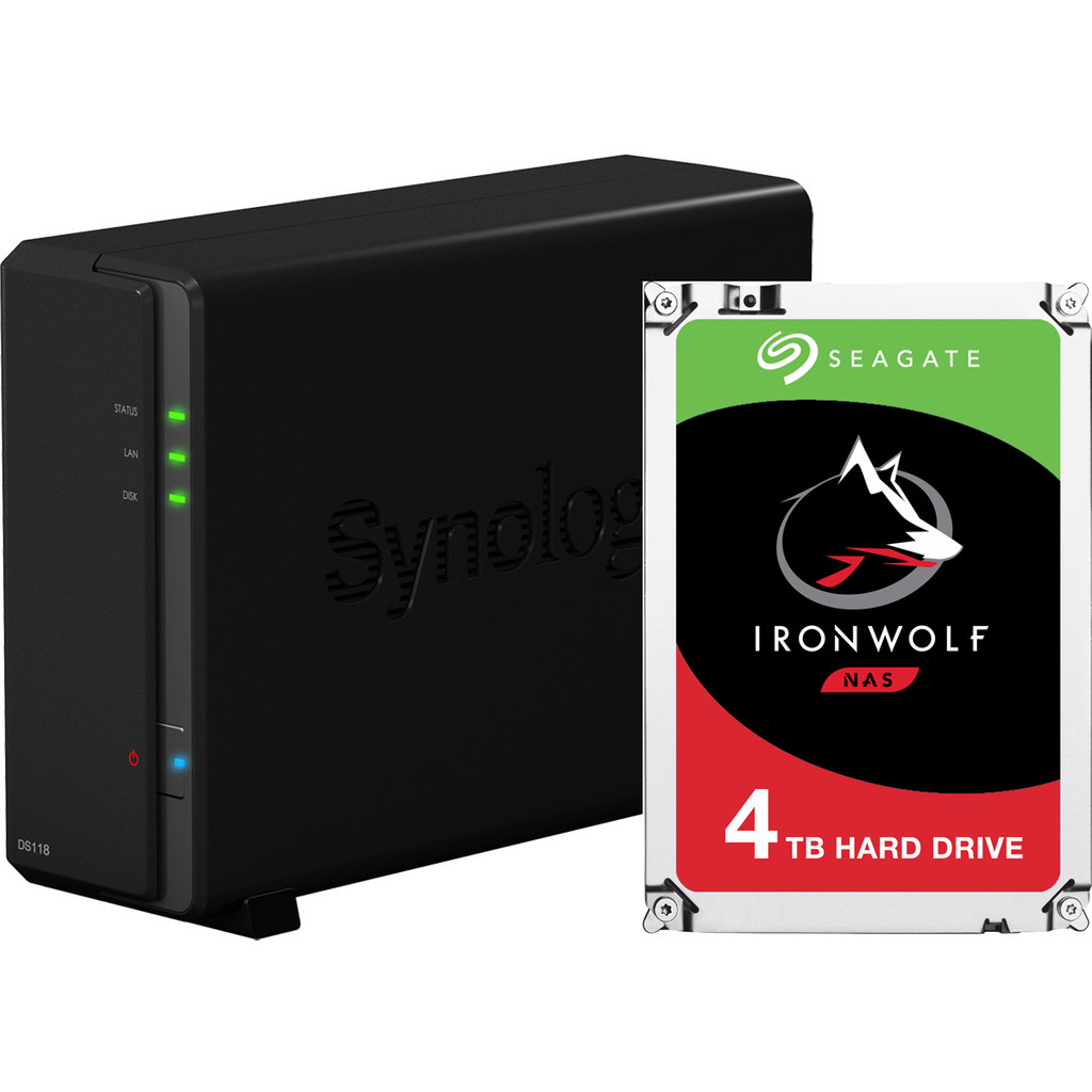 Synology DS118 avec 1x disque dur Seagate IronWolf de 4 To
