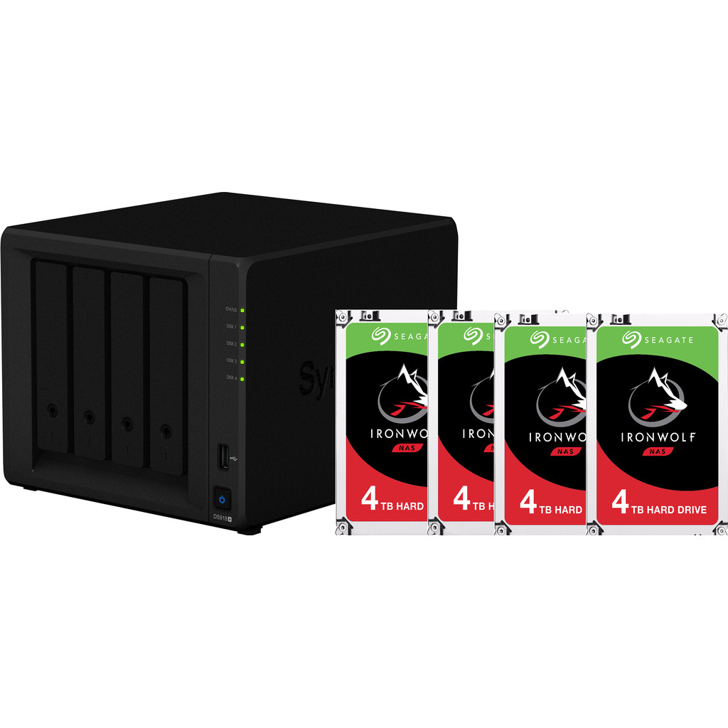 Synology DS918+ avec 4 disques durs Seagate IronWolf 4 de To