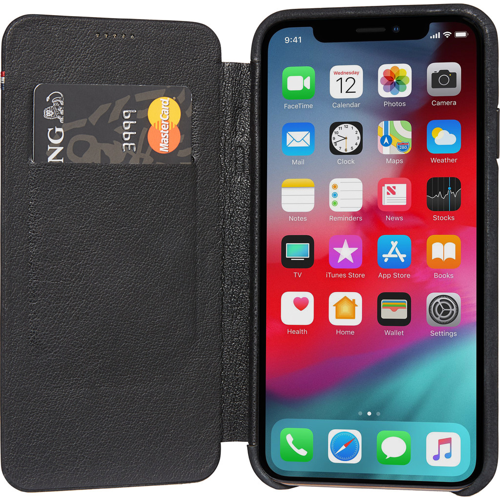 Decoded Leather Slim Wallet Book case Apple iPhone X/Xs Noir