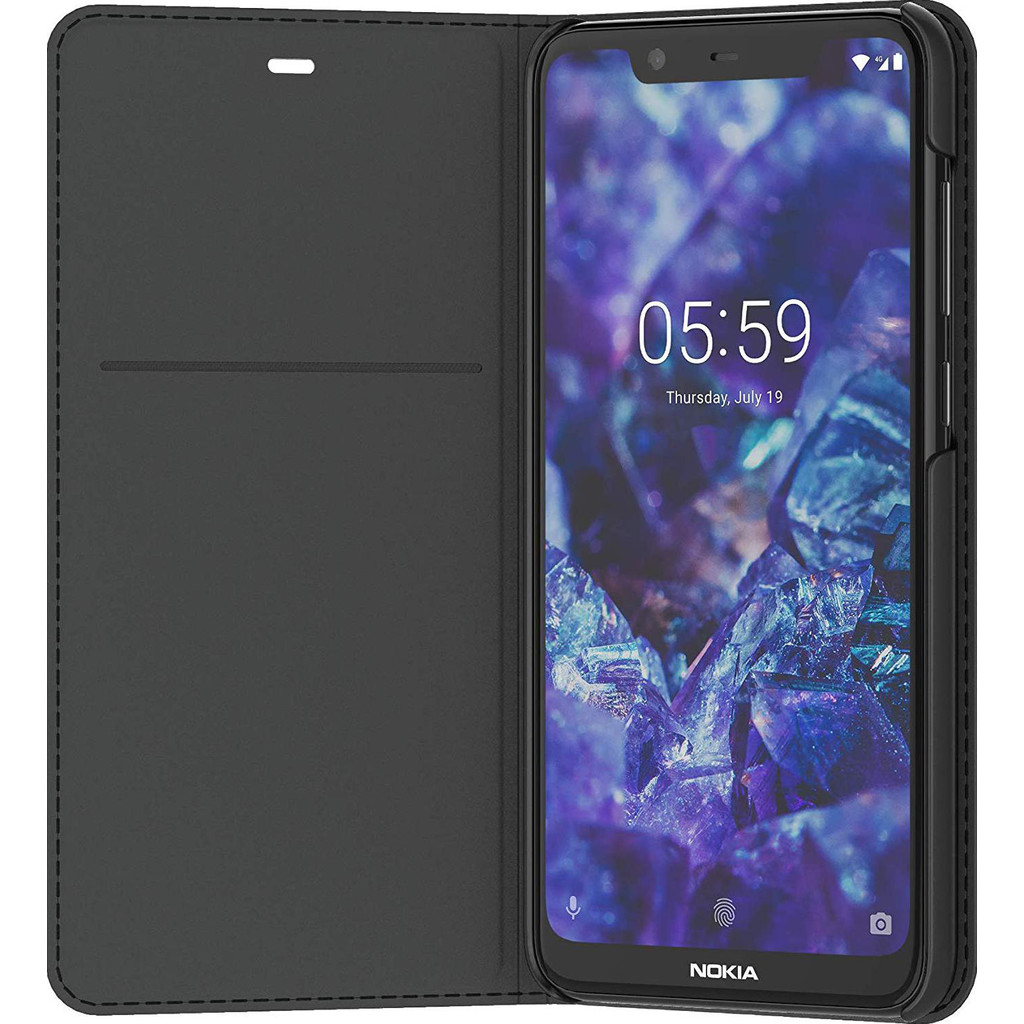 Nokia 5.1 Plus Slim Flip Book Case Noir