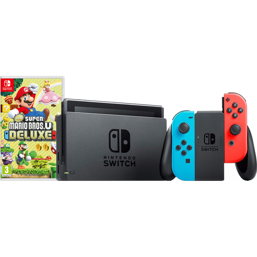 Nintendo Switch Rouge/Bleu New Super Mario Bros. U Bundle