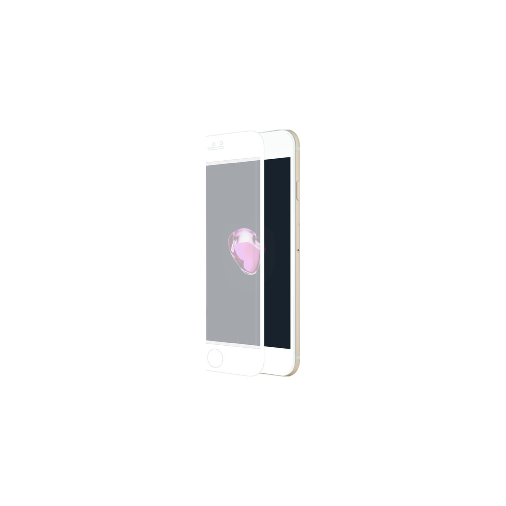 Azuri Protège-écran Incurvé en Verre trempé pour Apple iPhone 7 Plus Blanc